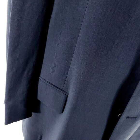 DAMAGED Arnold Brant Marzotto Wool 3‎ Button Blazer 48L Blue - Picture 3 of 15
